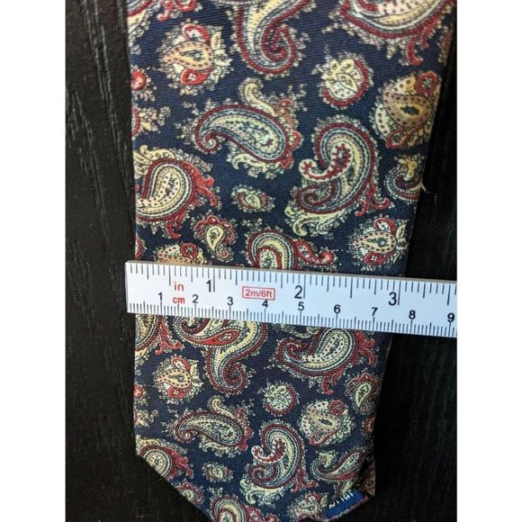Vintage Briar Men's Silk Tie Paisley Handmade Woven Silk in England T59 - Picture 9 of 10